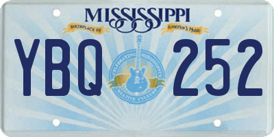 MS license plate YBQ252