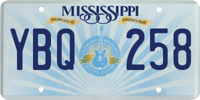 MS license plate YBQ258
