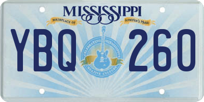 MS license plate YBQ260