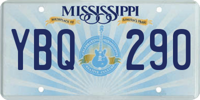 MS license plate YBQ290