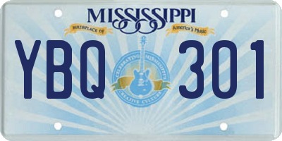 MS license plate YBQ301