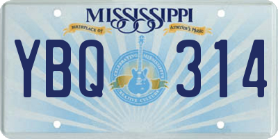 MS license plate YBQ314