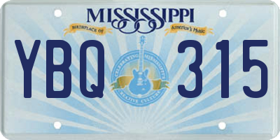 MS license plate YBQ315