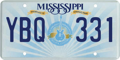MS license plate YBQ331