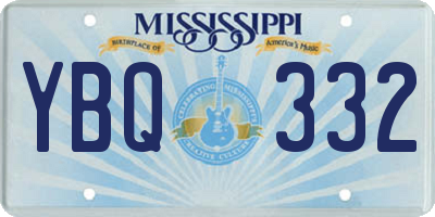 MS license plate YBQ332