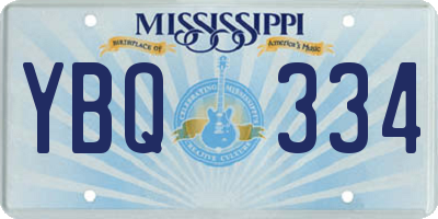 MS license plate YBQ334