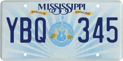 MS license plate YBQ345