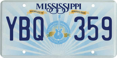 MS license plate YBQ359