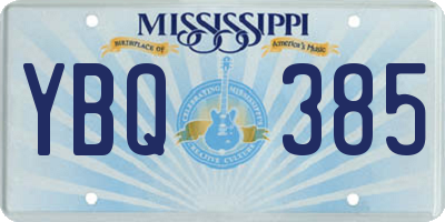 MS license plate YBQ385