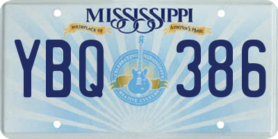 MS license plate YBQ386