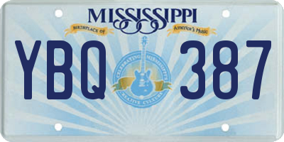 MS license plate YBQ387