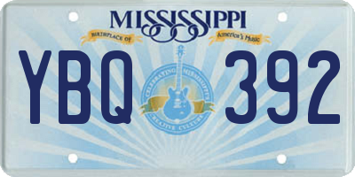 MS license plate YBQ392