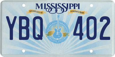 MS license plate YBQ402
