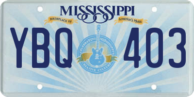 MS license plate YBQ403