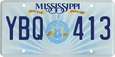 MS license plate YBQ413