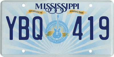 MS license plate YBQ419