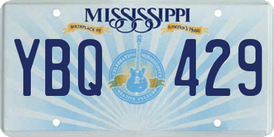 MS license plate YBQ429