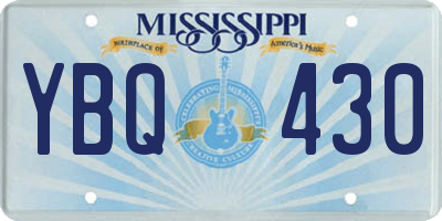 MS license plate YBQ430