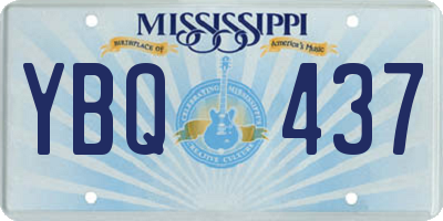 MS license plate YBQ437
