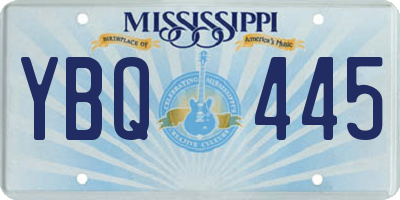 MS license plate YBQ445