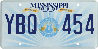 MS license plate YBQ454