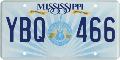 MS license plate YBQ466