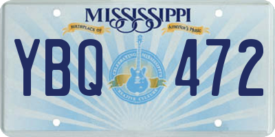 MS license plate YBQ472