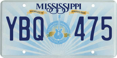 MS license plate YBQ475