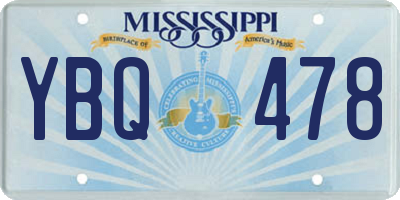 MS license plate YBQ478