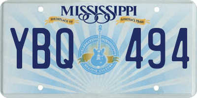 MS license plate YBQ494