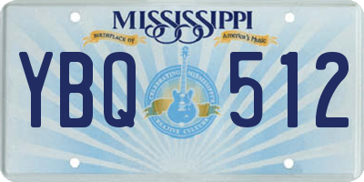 MS license plate YBQ512