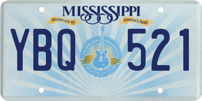 MS license plate YBQ521