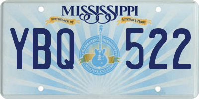 MS license plate YBQ522