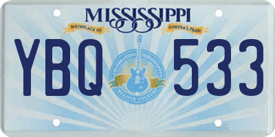 MS license plate YBQ533