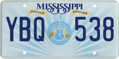 MS license plate YBQ538