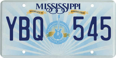 MS license plate YBQ545