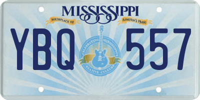 MS license plate YBQ557