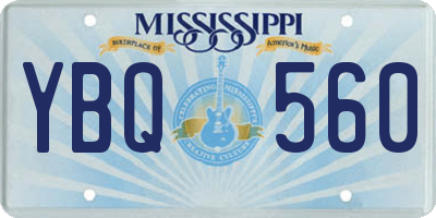 MS license plate YBQ560