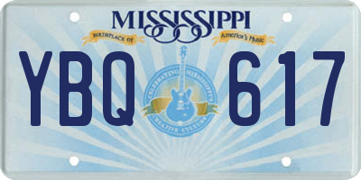 MS license plate YBQ617