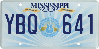 MS license plate YBQ641