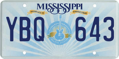 MS license plate YBQ643