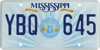 MS license plate YBQ645