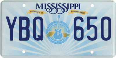 MS license plate YBQ650