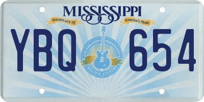 MS license plate YBQ654