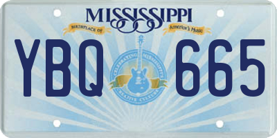 MS license plate YBQ665