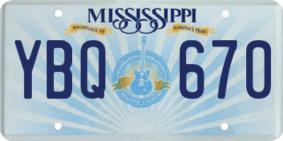 MS license plate YBQ670