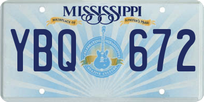 MS license plate YBQ672