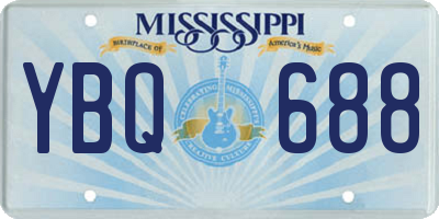 MS license plate YBQ688