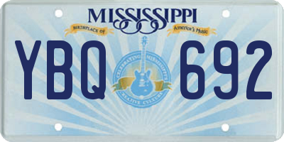 MS license plate YBQ692