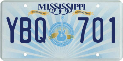 MS license plate YBQ701